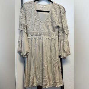 Lace detail tunic top or mini dress